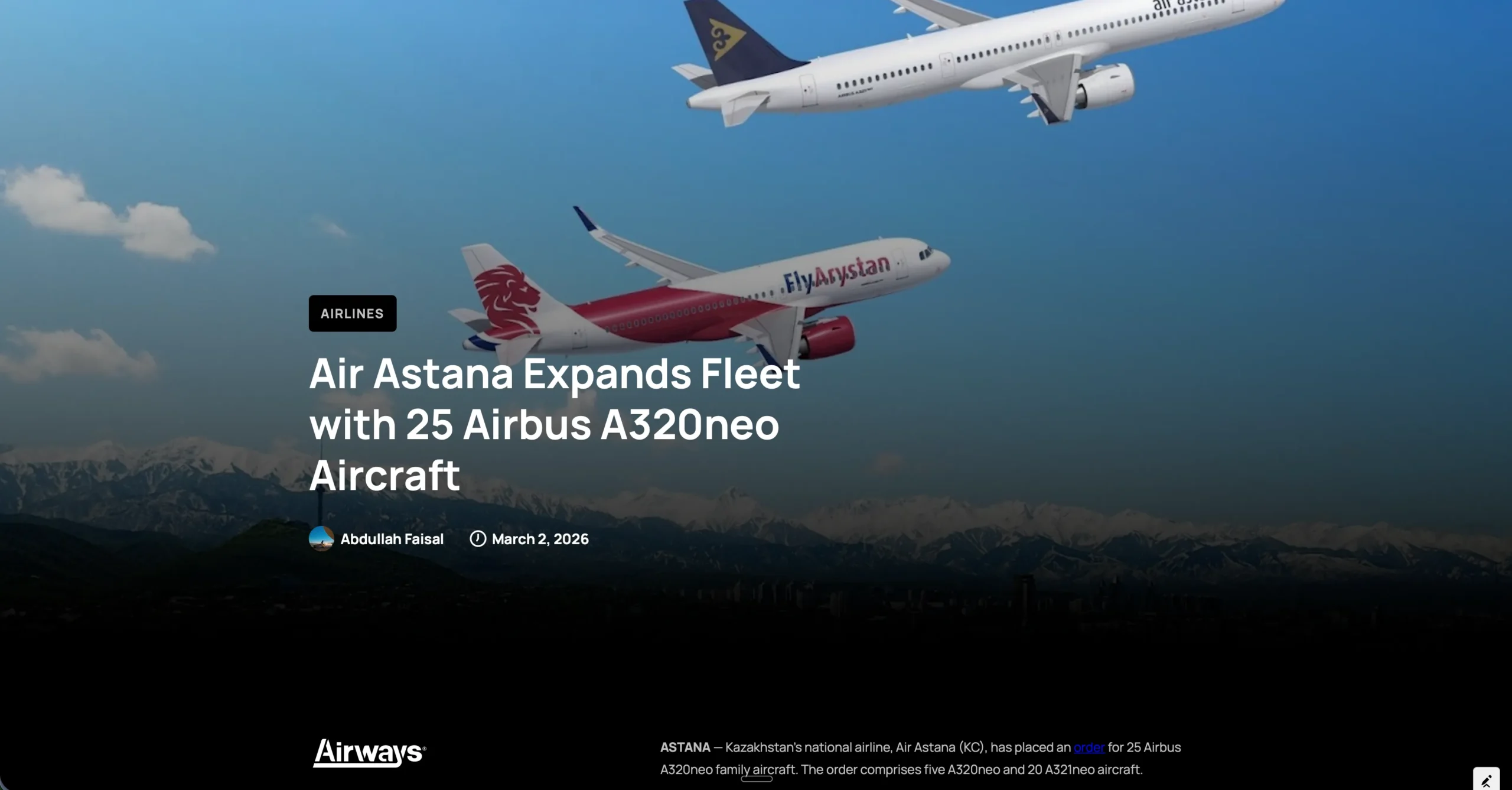 Airways Article Screenshot